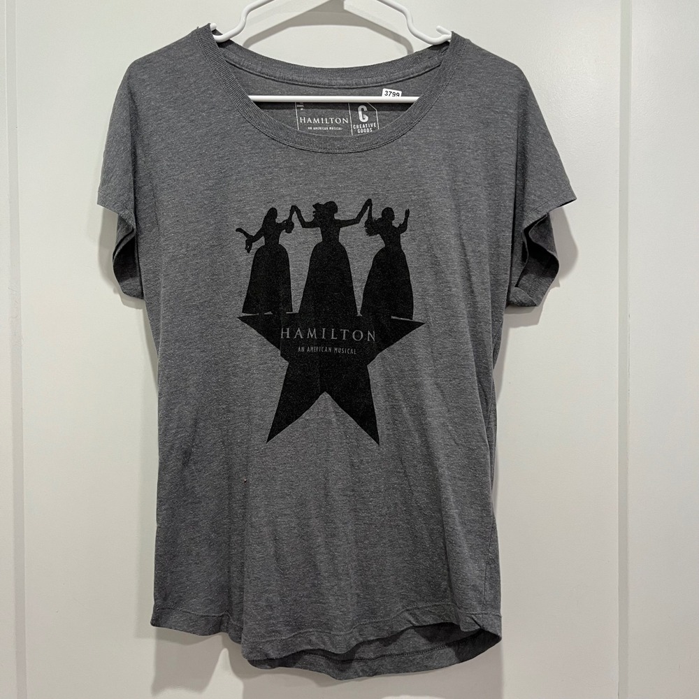 Hamilton Musical Schuyler Sisters Star Graphic T-Shirt Gray Medium Broadway
